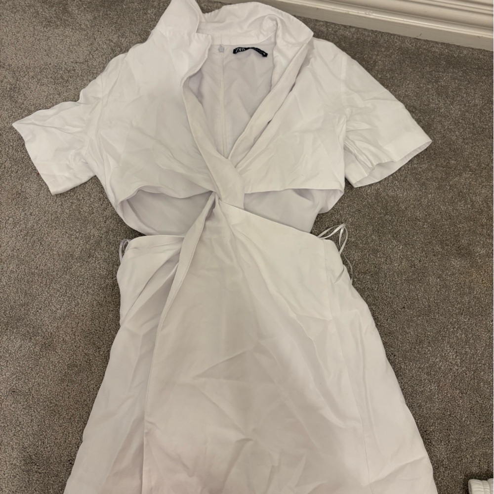 Zara cut out white mini dress!